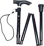 Life Healthcare Walking Stick, Flexible and Durable Walking Aid, Collapsible Walking Stick and Mobility Aid, Adjustable from 33-37 inches, Black