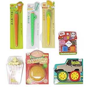 Tootpado Erasers for Kids School Boys Girls for Birthday Gifts/Return Gifts - (Pack of 7)