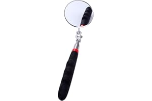 XINGRUN Auto Inspektionsspiegel mit Teleskopgriff Teleskop Spiegel Werkzeug Geocaching Ausrüstung Einziehbar Teleskopspiegel Reparatur Inspektionsspiegel Edelstahl Reflektorspiegel (Schwarz)