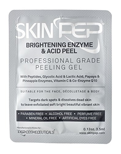 SkinPep Brightening Enzyme & Acid Peel 3.5ml - Beautiful and Vibrant Skin + Pineapple and Papaya Enzymes + Peptides + Glycolic Acid And Lactic Acid + Vitamin C - Professional Grade Peeling Gel