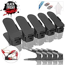 10PCS organisateur réglable de chaussure, supports de chaussure réglables de taille de 3 niveaux, économiseur d'espace avec des cadeaux
