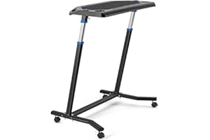 Mesa de entrenamiento con ruedas bloqueables, altura regulable, escritorio, con una superficie de trabajo de goma antidesliza