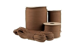Abio Paracord 550 - 4 mm - 10 m - Corde en nylon pour bracelets, haubans, corde à linge, corde à linge, corde de maçon, corde de tente pour filet de survie militaire, équipement de survie - Chocolat