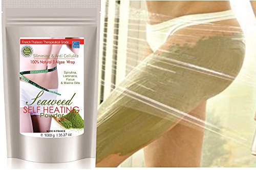 Fizzing Detox Inch- Loss and Weight Control Mud Body Wrap ? Self-Heating Seaweed 100% Natural Powder ? Nice Sea Smell ? Slimming and Anticellulite Body Wrap in powder ? Powerful Remineralizing Body Wrap ! Reduces the Appearance of Cellulites? by bleumarine Bretania ? 10 treatments Cure ? 1000 g