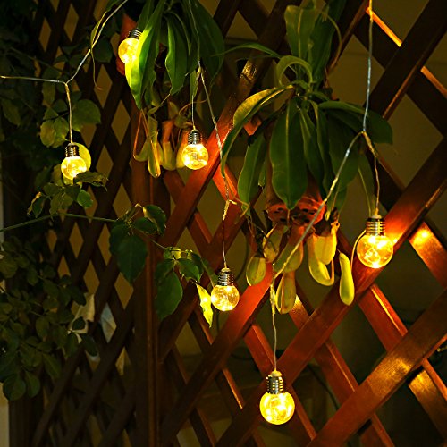 LE Birne Lichterkette 6M gelbwarmweiß 4.5w IP44 Wasserfest Kugel Kupferdraht Beleuchtung Deko für Party Weihnachten Dekolampe 25 Birnen - 5