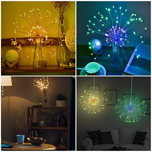 Luci Fatate Natalizie LED Fuochi d'Artificio Luci, Bawoo Luce Stringa 2 Kit 120 LED Luci Scintillio Fate Luci Decorative… - immagine 4
