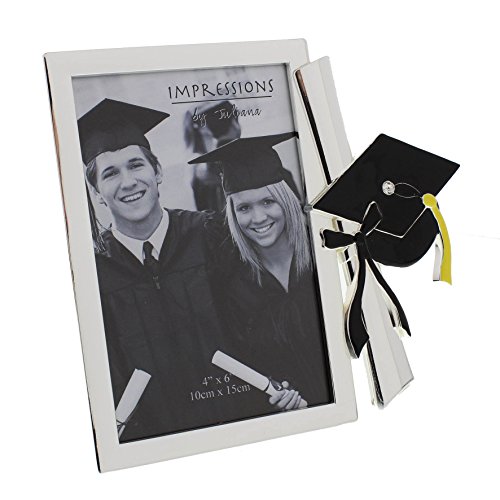Silver Plated Graduation Photo Frame Gift With Scroll Icon