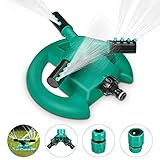 Magicfun Irrigatore Per Giardino，Irrigatore per Prato Automatico 360 Gradi, Sist