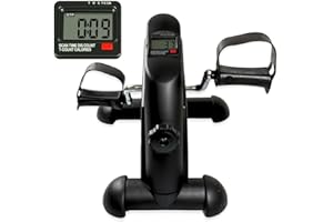 CREACLOUD Pedales estáticos para Personas Mayores, para Ejercicio de rehabilitación de piernas y Brazos, Pedaleador Compacto, portátil y de fácil Montaje y Uso, Mini Bicicleta para Ejercicios(Negro)