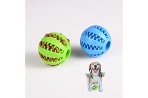 Ymisal Set de Pelotas para Perros de 6 cm. de diámetro de Caucho Natural. Libre de BPA y Altamente Resistente, 2 Unidades en un sólo Pack: Ideal Juguetes Perros pequeños y medianos. (Azul/Verde)