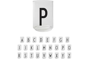 design letters Vasos para Beber (A-Z) | Ideal Regalos Originales para Mujer, Regalos Para Hombre | Vasos con Inicial | Borosilicato Vasos Decorativo Microondas 350 Ml