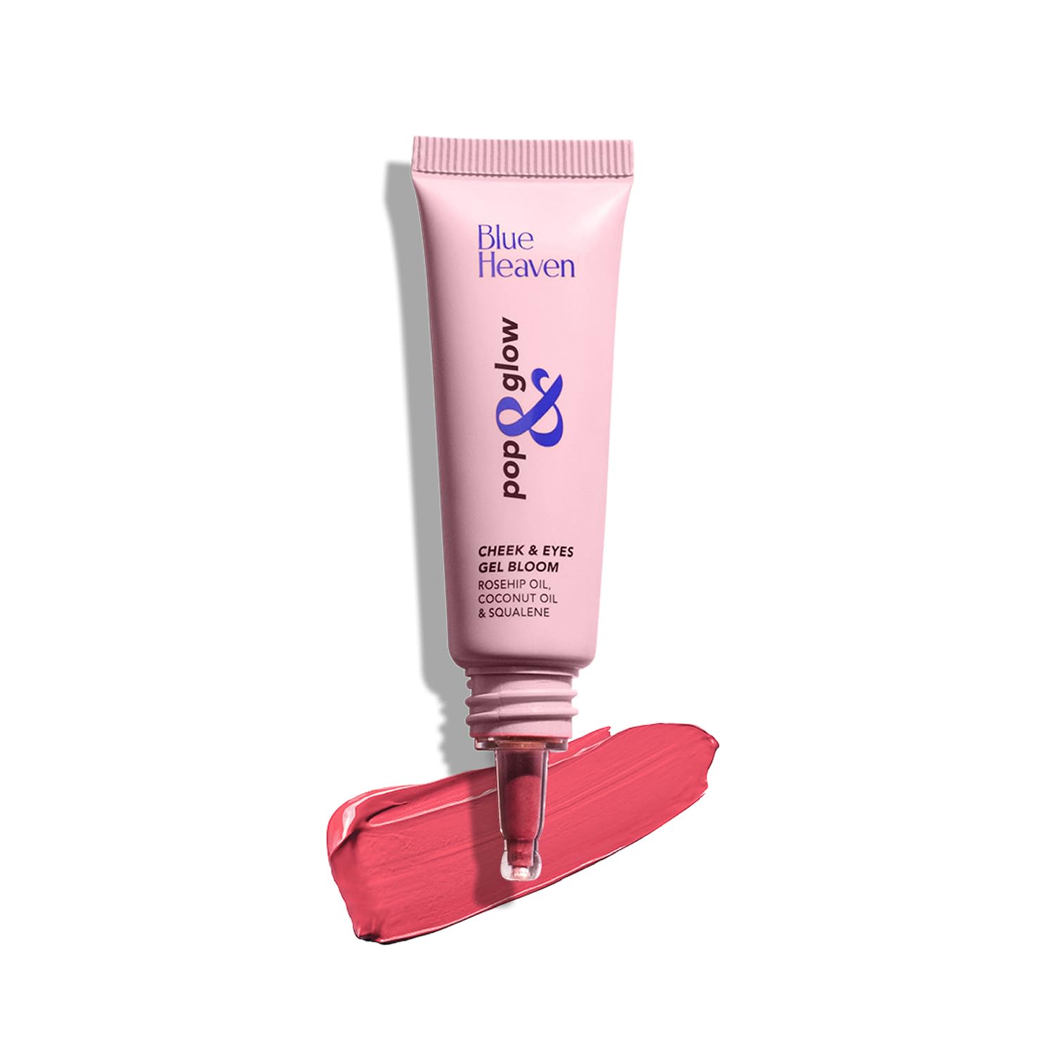 Blue Heaven Pop & Glow Eye & Cheek tint blusher for face makeup, Blush enriched with Rosehip and Coconut oil - Glam Pink, 12m