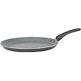 Crealys AUTAN 539346 Crepe Pan Aluminium Diameter 26 cm Non-Stick Coating Ceramic Stone Effect Crepe Pan Grey Heat Resistant