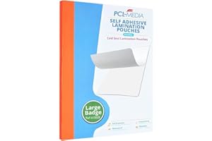 Self Seal Laminating Pouches ID Badge, Cold Seal Laminating Pouches Encapsulation Pouch Finish Size Large ID Badge 117 x 86mm (Pack of 10) from PCL Media ltd