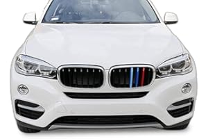 BizTech ® Clip-in Grille inserts compatible with BMW Series X5 X6 E53 E70 E71 F72 F15 F16 G05 G06 Car Sport Decorative Strips (F15 F16 14-18 7-Beams)