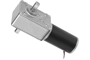 Greartisan DC 12V 60RPM 7Kg.cm 8mm Doulbe Wellen selbstsichernder umschaltbarer Endlosschraube Zahnrad-Motor mit Kabel hoher Drehkraft-Geschwindigkeit Verkleinerung Motor