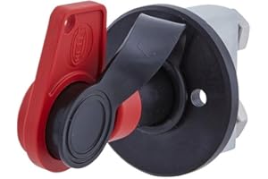 HELLA Wyłącznik główny, akumulator - Sterownie łącznikiem pokrętnym - 24V - przykręcany - Zestyk zwierny - okrągły - mosiądz - 6EK 002 843-131