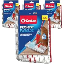 4-Pack Washable Microfiber Mop Pads - Replacement Refills For Promist Max Spray Mop, Fits Kitchen & Bathroom Floors