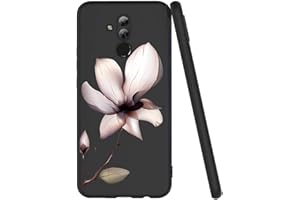 Yoedge Funda Huawei Mate 20 Lite, Ultra Slim Cárcasa Silicona Negro con Dibujos Animados Diseño Patrón 360 Bumper Case Cover para Huawei Mate 20 Lite, Lotus Negro