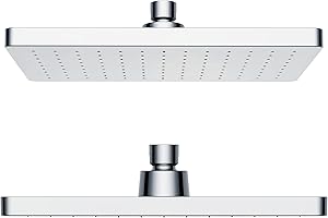 SANIWII Rain Shower [Shower Head & Self-Cleaning] - Lime-Free & Rustproof Rainforest Shower | Wellness Rain Shower (Chrome-Plated, Square)