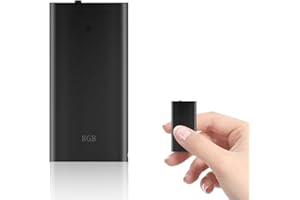 H+Y Grabadora de Voz, 8 GB Portatil Grabadora con Activación por Voz, Recargable por USB y Funciones MP3, Ideal para Clases, Reuniones, Entrevistas, hasta 96 Horas