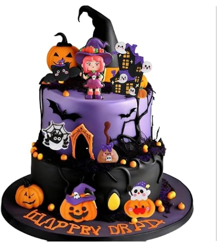 SUNSK Halloween Kuchen-Deko – 6-teiliges Set Mit Kürbis & Geistern | Cake Topper Für Muffins & Torten