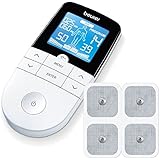 Beurer EM49 Electroestimulador Digital Masaje EMS TENS, Pantalla LCD, 2 Canales, 4 Electrodos autoadhesivos