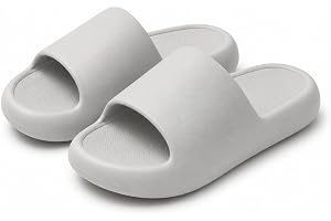 Unisex EVA Slides, Open Toe Lightweight Shower Shoes Indoor Outdoor, Soft Cushioned Thick Sole Slides for Gym, Beach, Pool, D
