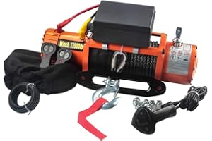 Noryb 13500lb Electric Recovery Synthetic Rope Winch 4x4 Truck Trailer Car Wireless DC 12V Off Road