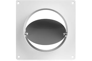 DILLTEL-ASTASCH Valvola di ritegno flangiata per montaggio a parete, valvola antiriflusso, elemento di ventilazione per condotti di ventilazione diametro 100/125/150 mm, flangia rettangolare.