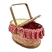 Price comparison product image Red Riding Hood Woven Gingham Wood Basket Hamper Purse Dorothy Ladies Girls Fairytale Fancy Dress Costume Accessory