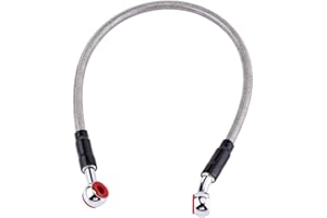 Keenso Ligne de Tuyau d'Huile de Frein, Ligne de Tuyau d'embrayage de Frein de Moto Ligne de Durite d’Huile de Frein(45CM -Gris)