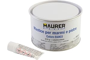 MAURER 14075040 Masilla para Marmol/Piedra 500 ml. Color Blanca, Multicolor