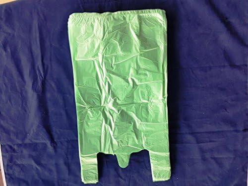 ( Pack of 300 ) T-shirt 24 x 6 x 45 cm , 9 microns polythene bags , HDPE plastic bags Food packing shopping package wrap Butchers Bakery Shop Waste Disposal safe product sos carry with handle
