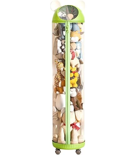 Stuffed Animal Storage Tube Tubo Porta Peluche Con Ruote - Contenitore Trasparente Impilabile Per Giocattoli Bambini Porta Pupazzi - 9
