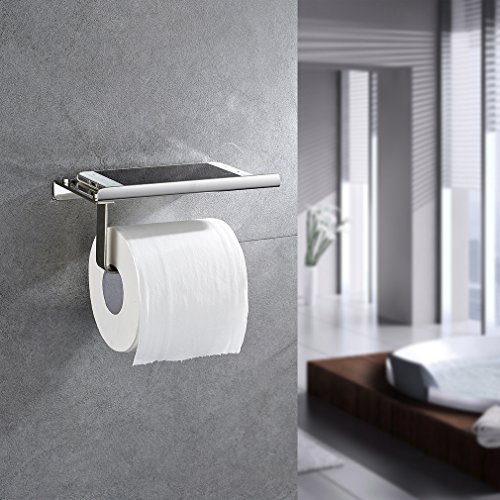 Preisvergleich Produktbild Auralum Chrom Toilettenpapierhalter WC-Papierhalter Handy Rollen Halter Klopapierhalter Toilettenpapierhalter Edelstahl WC-Papierhalter Klopapier Rollen Klopapierhalter