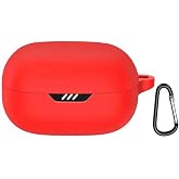 GPACK JBL Wave Beam 2 uyumlu Kulaklık Kılıfı Mat Kancalı Silikon SF13 Kırmızı