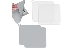 SLTAXAR 4 Pezzi Tappo per Scarico in Silicone 20cm, Coperchi di Scarico per Doccia, Anti-odore Tappo di Scarico Universale, Protezioni per Scarico Cucina, per Cucina Lavanderia e Bagno