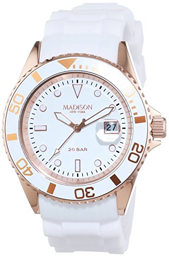 MADISON NEW YORK Unisex-Armbanduhr GLAMOR Analog Quarz Silikon G4789/2 MADISON NEW YORK Unisex-Armbanduhr GLAMOR Analog Quarz Silikon G4789/2