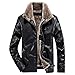 Produktbild Luckycat Herrenmode Winter Revers Reißverschluss Tasche Kaschmir Nachahmung Verdickt Ledermantel Winterjacke Steppjacke Daunenjacke Parka Mäntel Jacken