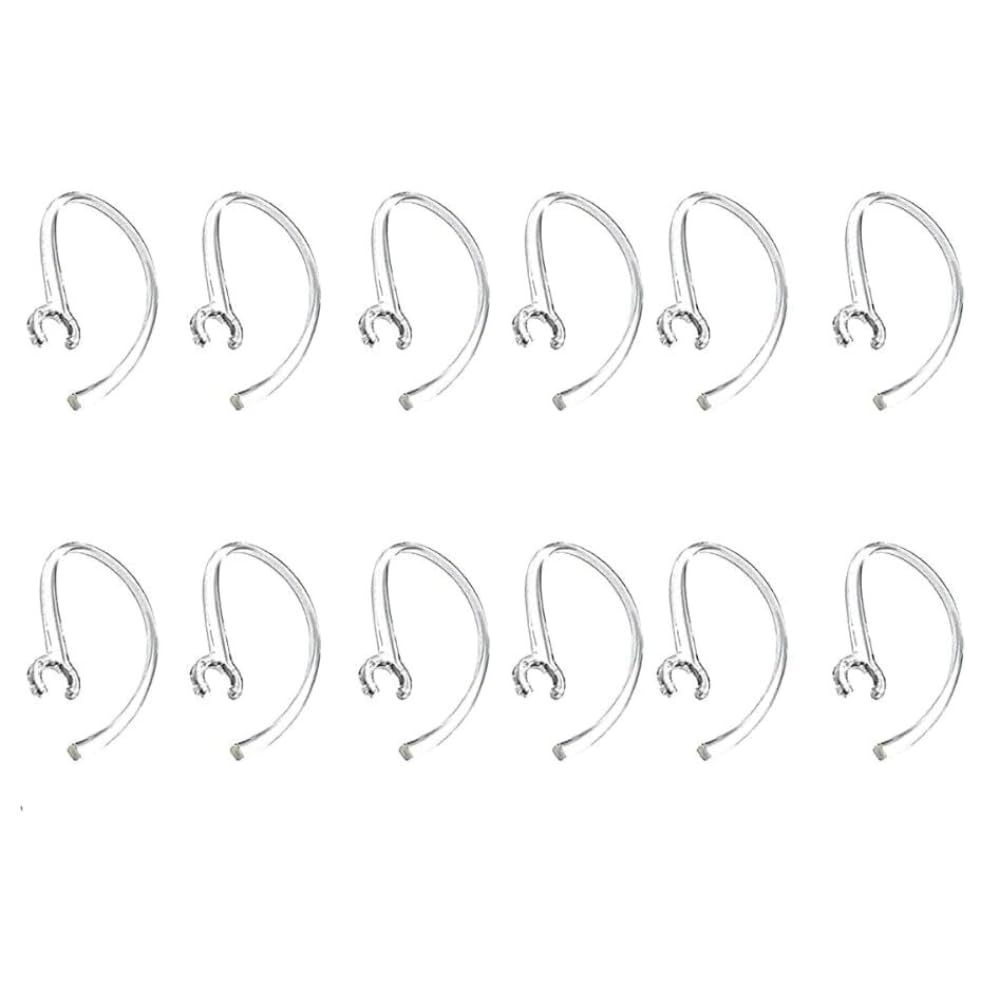 Crysendo 360 Degree Rotating Ear Hook for Wireless Bluetooth Earbuds & Earphones | Anti-Lost, Anti-Slip Comfortable Earhooks | Flexible Replacement Ear Loop Clips (6mm Transparent 12pcs)