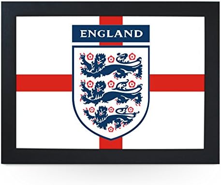 Portable Lap Desk Tray (England Three Lions) Handmade Wooden Frame, Beanbag Cushioned Bottom | Computers, Laptops, Meals, Food | L0230 Black
