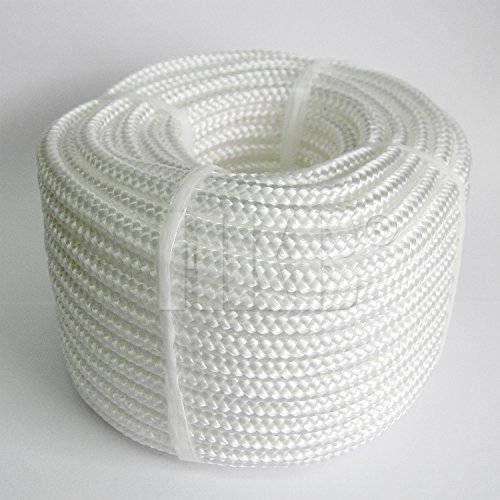 HKB ® 20 m x 6mm -- POLYPROPYLEN SEIL PP Seil Polypropylenseil WEISS Festmacher Flechtleine Tauwerk Tau Reepschnur 16 fach GEFLOCHTEN Artikelnr. 20091