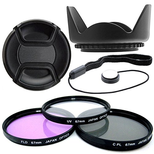 Kit Accesoires 67mm Pare Soleil   Filtres UV CPL FLD   Bouchon Cache objectif avec Ficelle pour DSLR EOS REBEL T3i T2i T4i T5i 550D 600D 700D 650D OBJECTIF 18-55 70-300 pour NIKON DSLR D3200 D3100 D3300 D3000 D5000 D5200 D5300 D5100 OBJECTIF LENS 18-105  CANON DSLR EOS REBEL T3i T2i T4i T5i 550D 600D 700D 650D OBJECTIF LENS 18-135