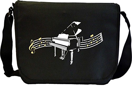 Preisvergleich Produktbild Piano Curved Stave - Sheet Music Document Bag Musik Notentasche MusicaliTee