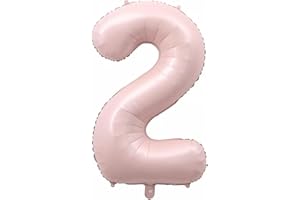 Alaoo Palloncino Numero, Palloncino Numero 2 Rosa, 40 Pollici Palloncini con numeri di compleanno, Gonfiabili Elio o Aria, Decorazione per compleanno, festa, anniversario