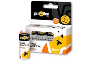 GOIZPER SOCIEDAD COOPERATIVA LTD PREVALIEN Pro - Cinta Adhesiva Atrapamoscas - 4 Unidades - Sin Biocidas, Respetuosa con el Medio Ambiente - Trampa Moscas y Matamoscas para Interiores y Exteriores