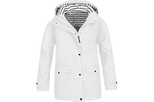 BLZZWO Regenjacke Kinder Wasserdicht Regenjacke Mädchen Wind Übergangsjacke Softshelljacke mit Kapuze Dünne Sportjacke Leichte Gefütterte Jacken Herbst Windjacke Winddicht Mantel (3-14 Jahre/Gr.110-160)