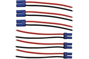 LINSYRC 3 paia Connettore Maschio e Femmina Spina a Banana EC5 5.0mm con 12awg 6.9" Filo di Silicone per RC Hobby Lipo Batteria