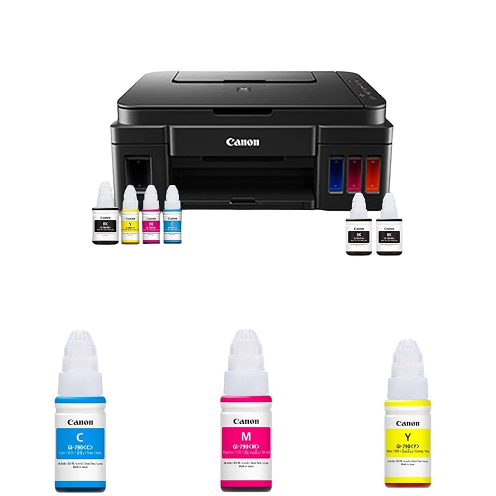Canon PIXMA MegaTank G3000 All in One WiFi Inktank Colour Printer with 2 Additional Black Ink Bottle